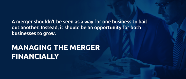 Financially managing a business merger pull out quote.