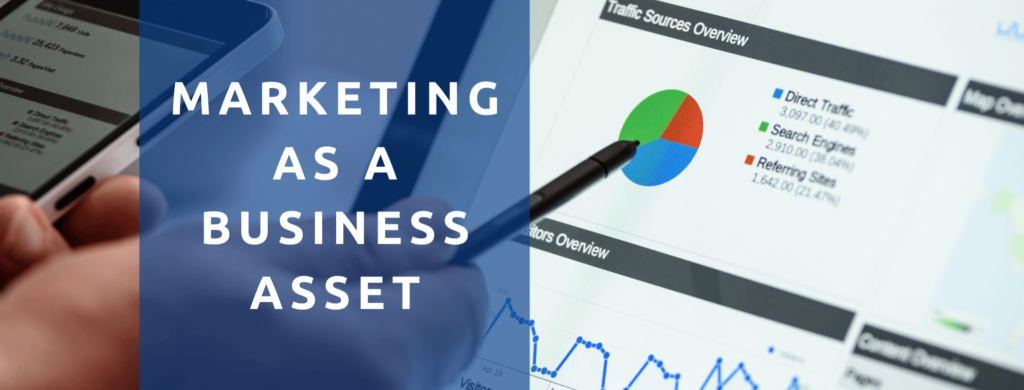 Marketing data on screen as a business asset.