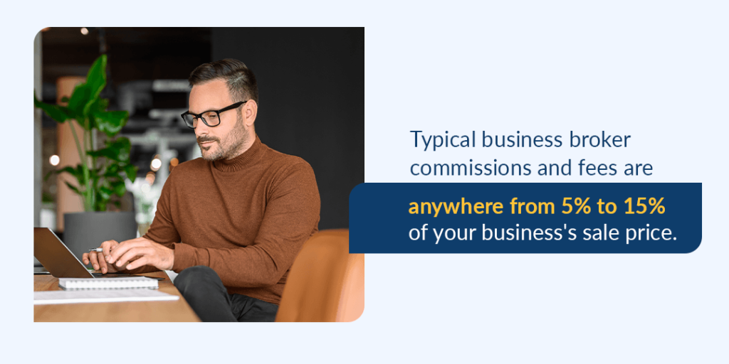 typical business broker commissions and fees