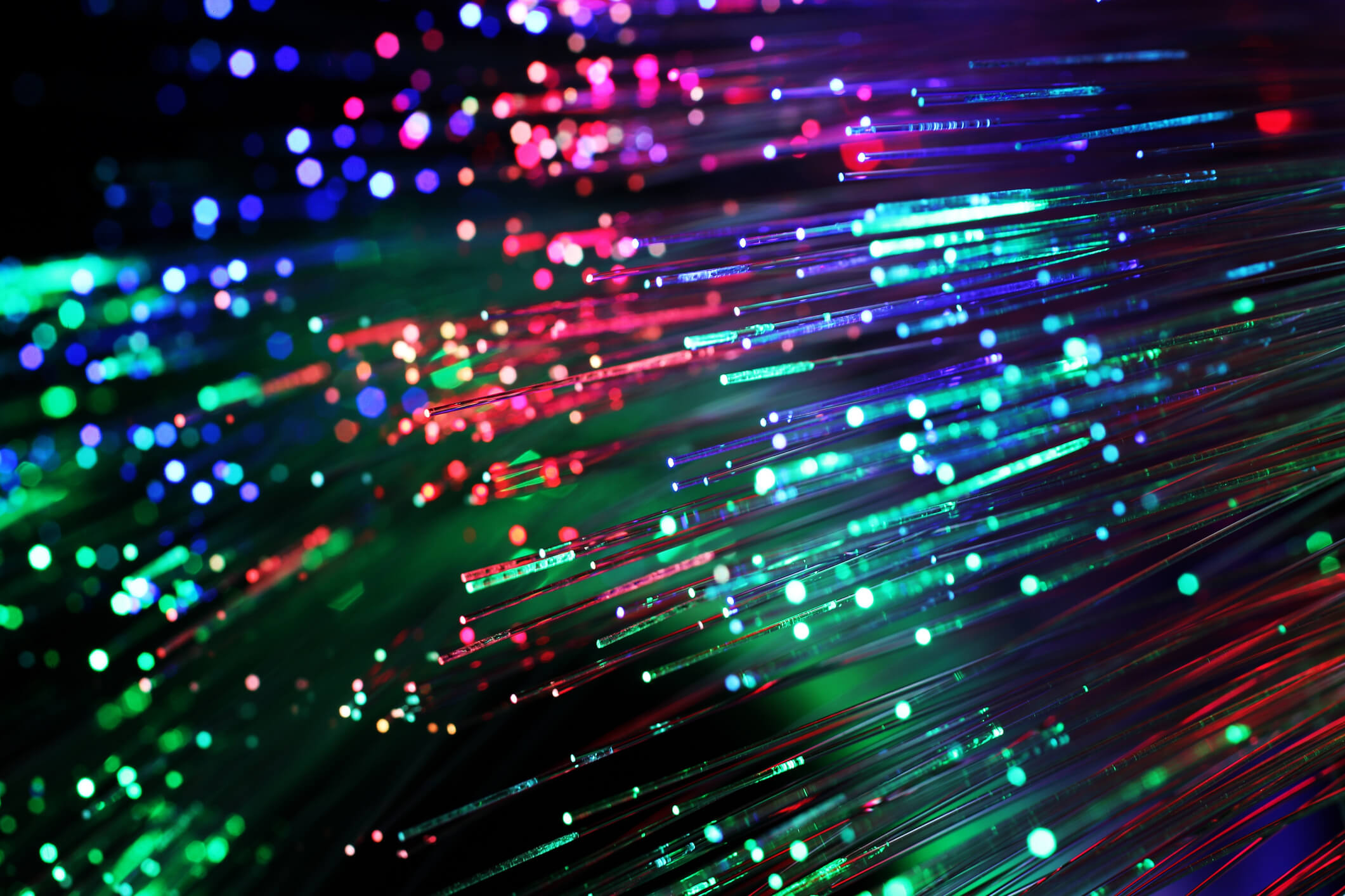 Fiber Optics in red, blue, and green colors.