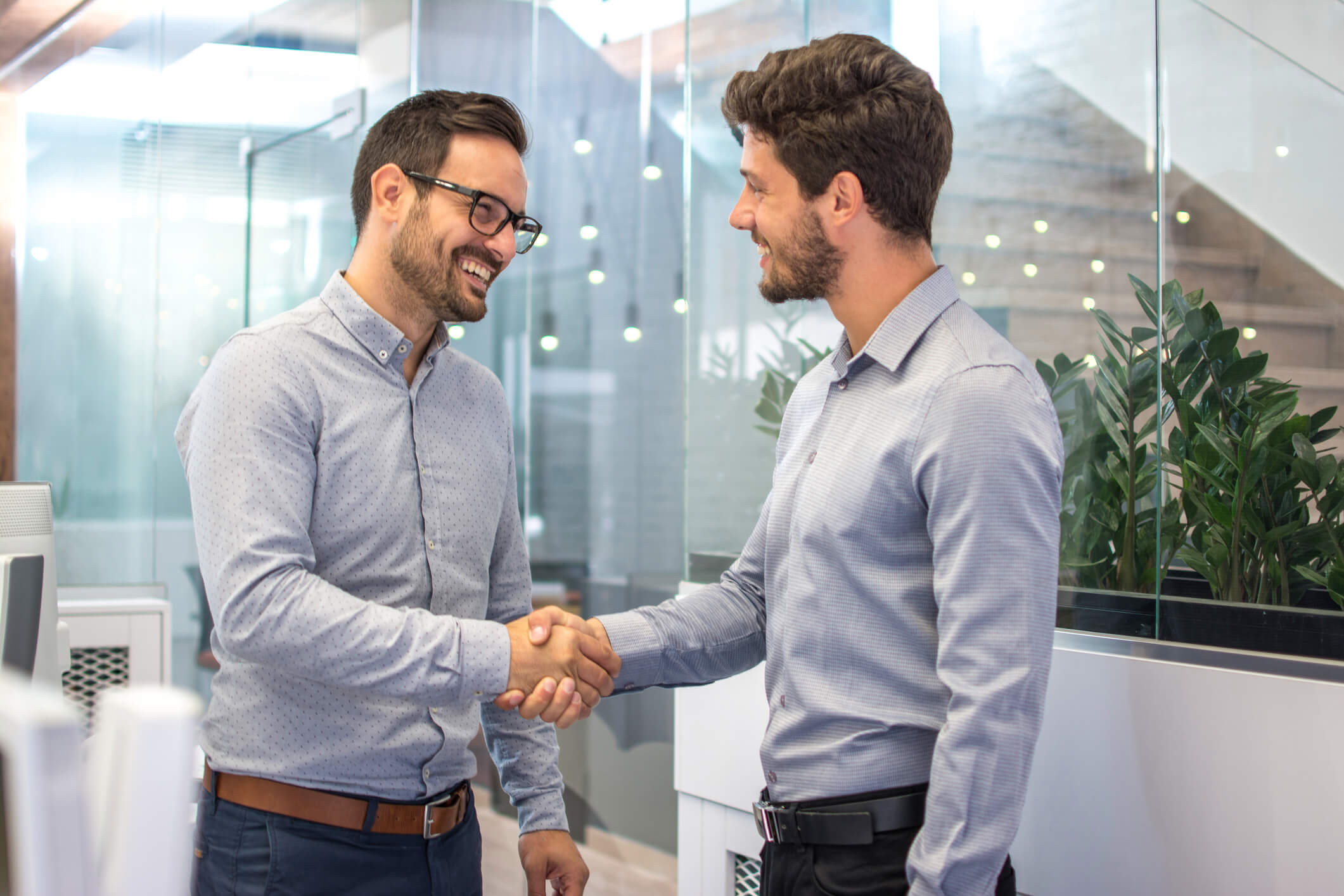 Two businessmen shaking hands