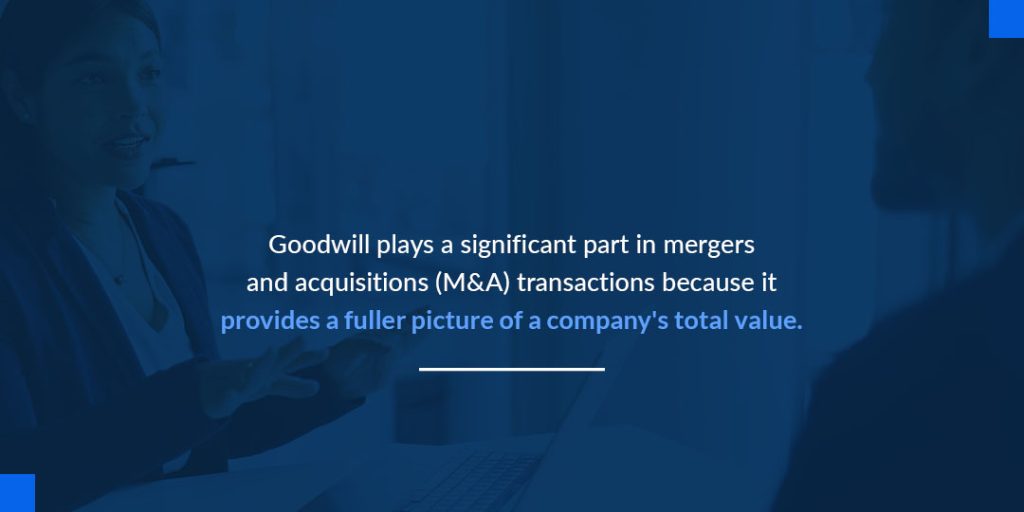 Goodwill plays a significant part in M&A